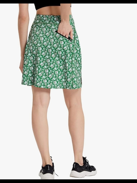 Dresses & Skirts - Pre-owned Slimour Women Print Golf Skirt with Pocket and Shorts